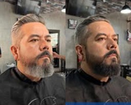 Camuflaje de canas en cabello y barba