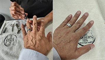 Manicure tradicional en The Barber's Spa